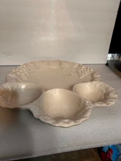 Vintage Large Italian Ceramic Divided Serving Platter -Reduced Again