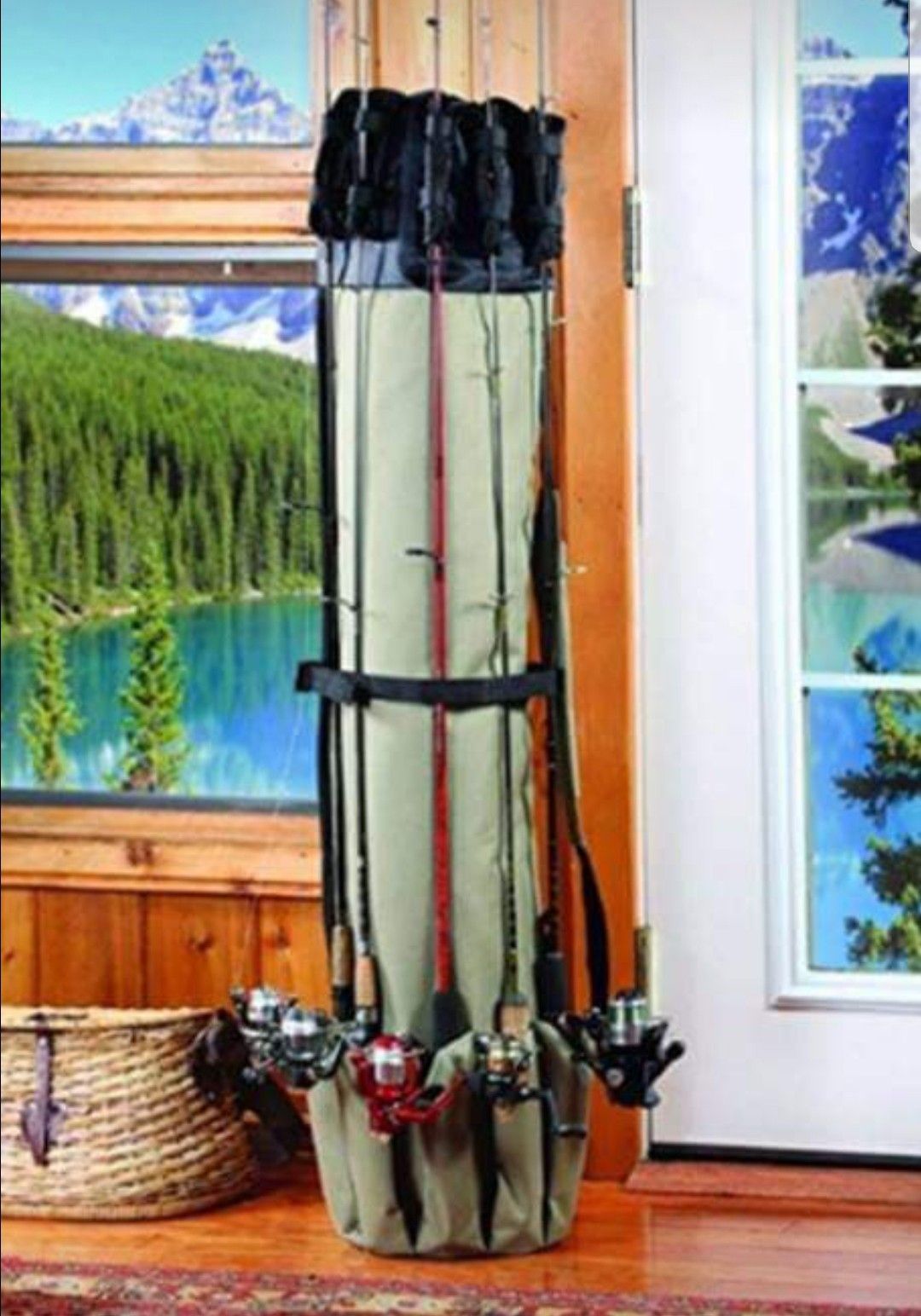 New Fishing Rod and Reels Carrying Case Storage Equipment Travel Bag Holder for 5 rods and tackle