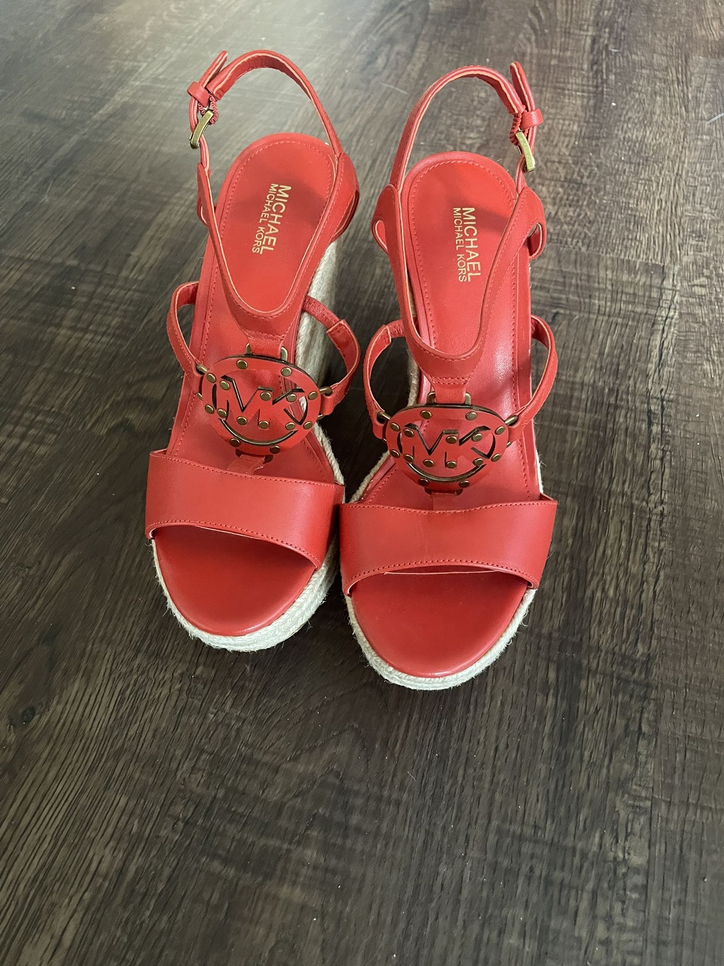 Michael Kors Wedges Orange/Red Size 6.5