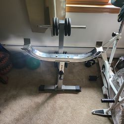 Curl Bar Stand + 60lbs of Iron