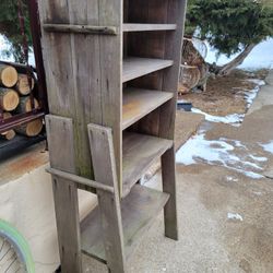 Vintage reclaimed Wood Bookcase Shelf Unit