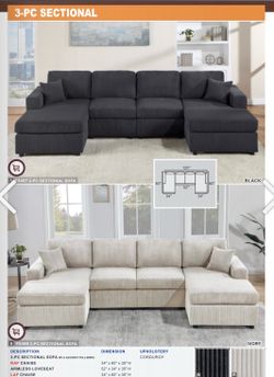 Sectional set 60”x120”x60”