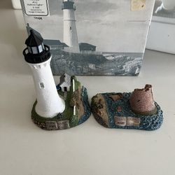 Harbour Lights Round Island MS “Then & Now” #242 (2000) • Two-Piece Set • Original Box 