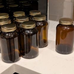 Amber Jars Containers Glass Mason Candle Food Farmhouse Ball 