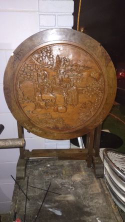 Antique Hand Carved Chinese Folding Table.