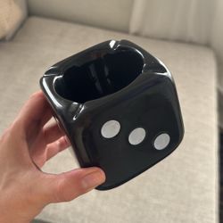 Black Ceramic Dice Ashtray