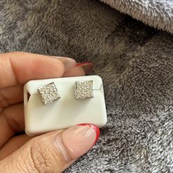 Stud Earrings 925 Silver With Moissanite