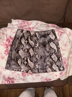 Urban outfitters snake print faux leather mini skirt size Xanax