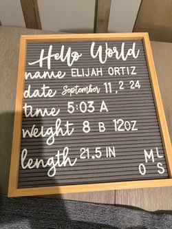Gray Felt Letter Board with Wood Frame