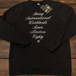 Vintage Stussy Script International Embroidered Crewneck