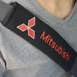 (2x) Mitsubishi Seat Belt Cover Car Shoulder Pad Car Seat Belt