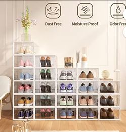 SECRET SPACE package of 12 large shoe organization boxes - Larger white shoe box: