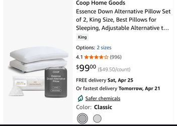 Pillow set of 2 king size