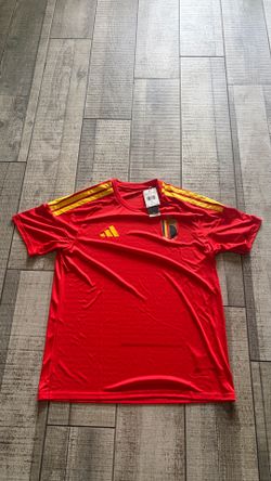 adidas Belgium National Team Soccer Jersey Red Yellow Mens Size XL