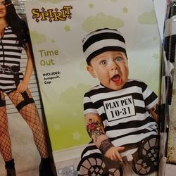 Baby Jailbird Costume..New. 6 to 12 Months