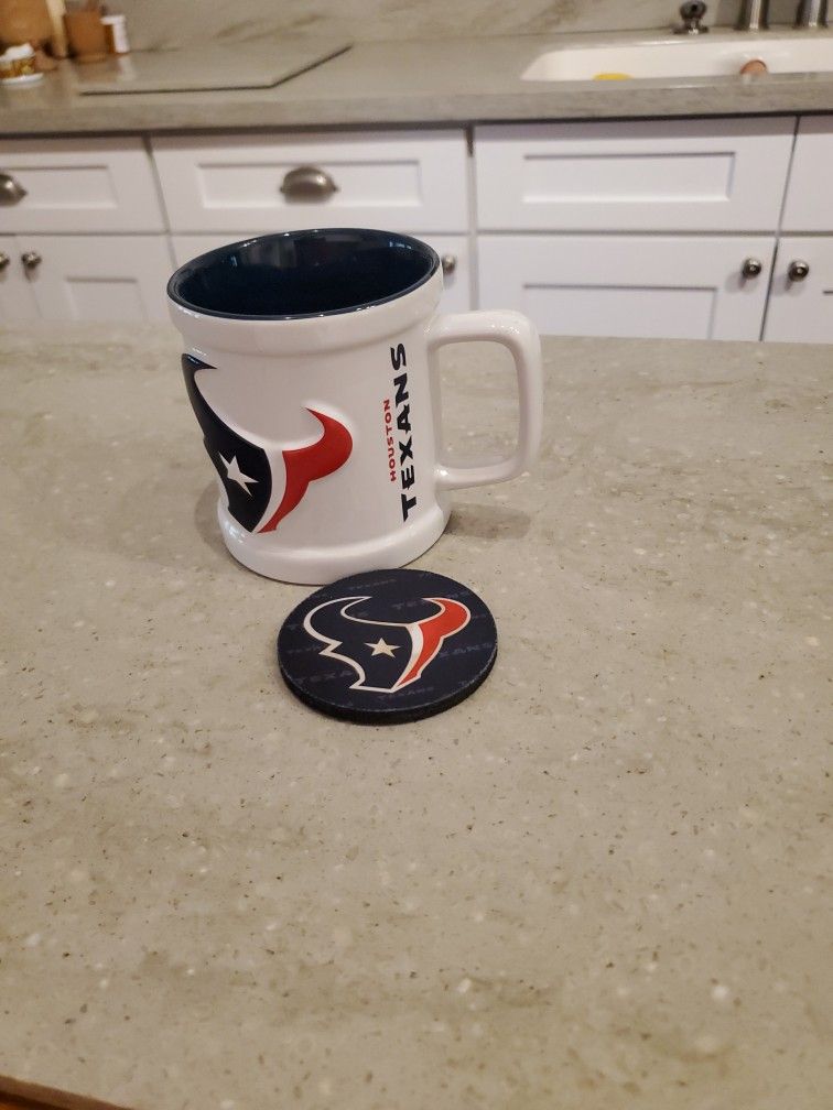 TEXANS COFFEE MUG AND COASTER