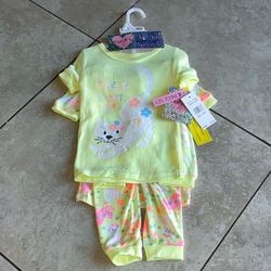 Toddler Girl’s 4 Piece Set Cat Pajamas, Size 24 Months 