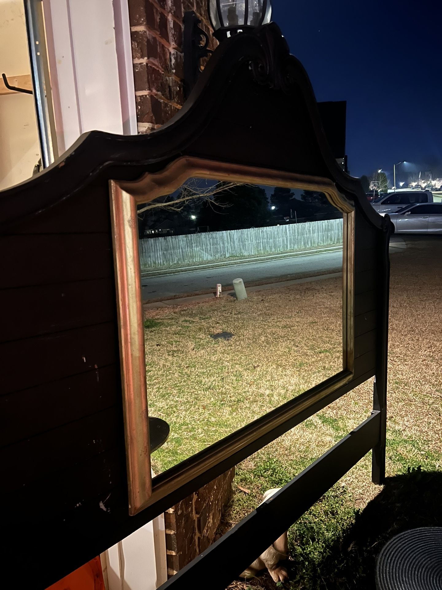 Solid Wood King Headboard With Mirror