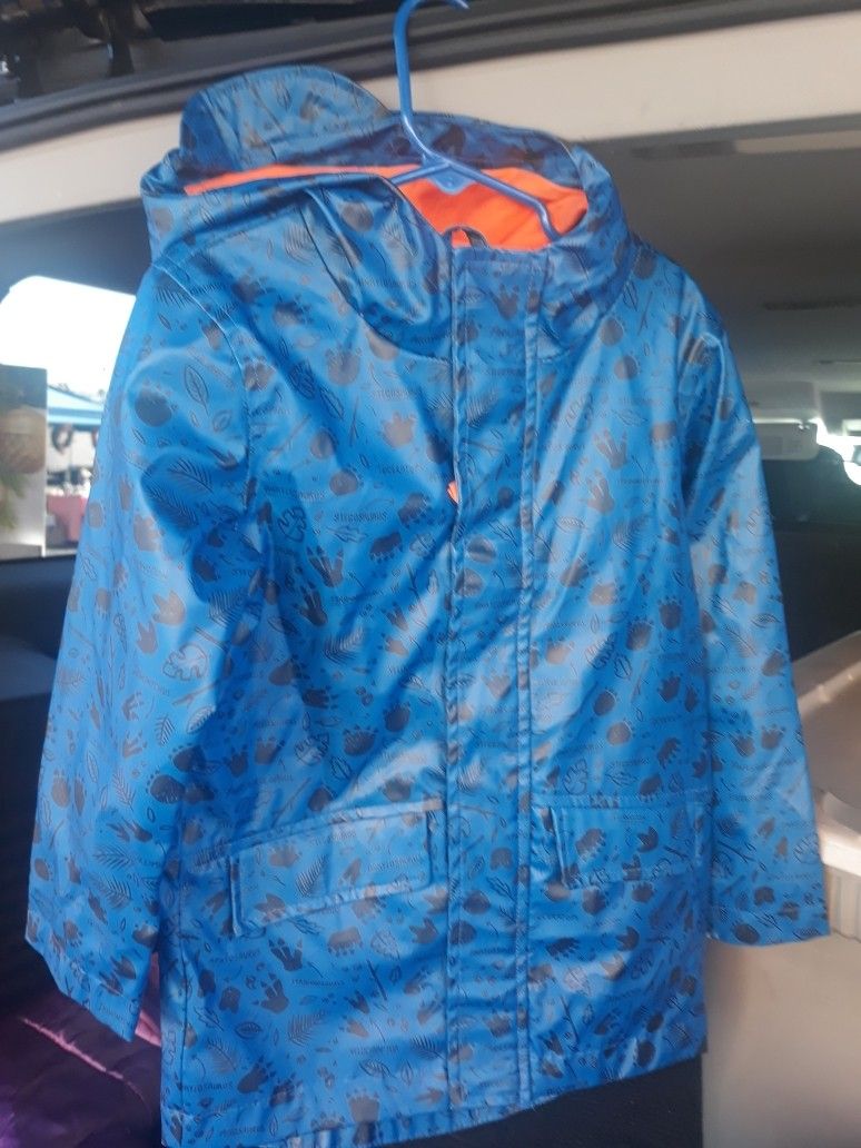Boys 5T Raincoat Dinosaur Footprints
