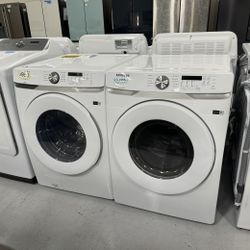 New Samsung White Electric Washer Dryer Set 1 Year Warranty