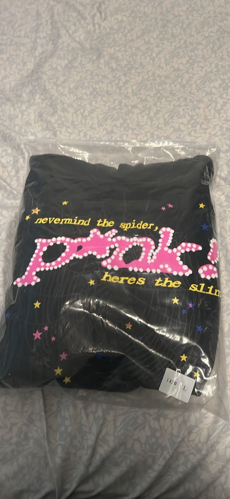 pink SP5DER hoodie large