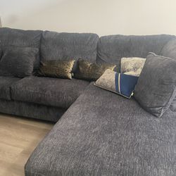 Black Suede Couch Sectional