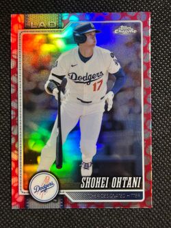2026 Topps Chrome #1 Shohei Ohtani - Red Baseball Seams Refractor