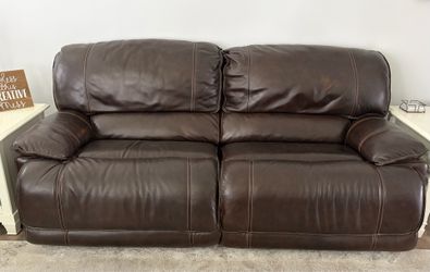 Dark Brown Power Reclining Leather Sofa