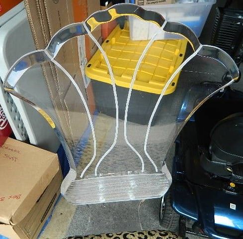 Vintage Acrylic Armless Desk Chair or Vanity.