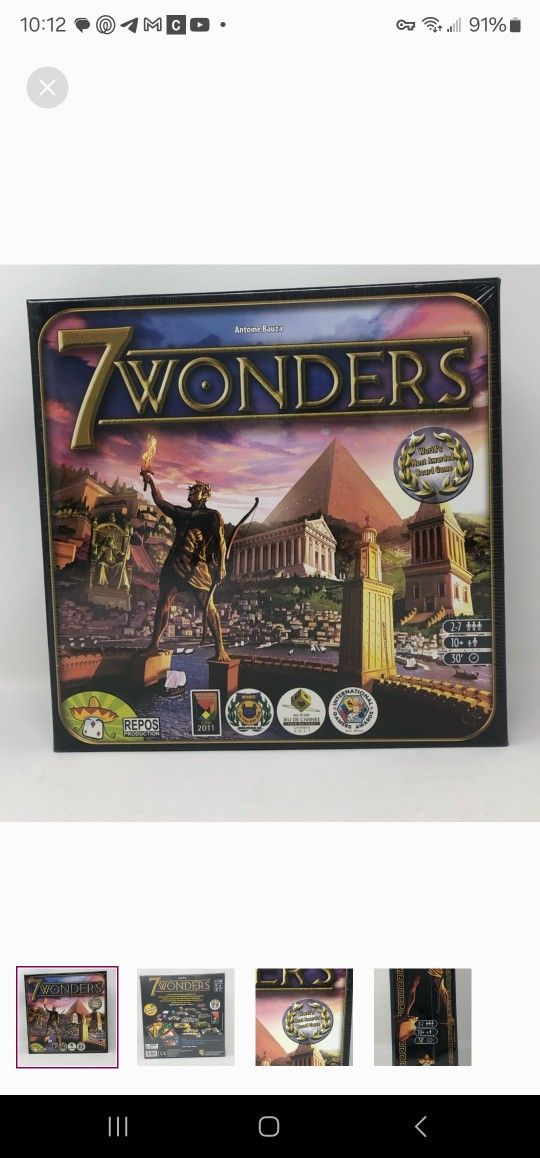 7 Wonders Board game, all pieces included