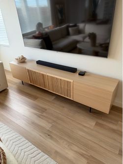 Natural Color Maximum Television Size 78 in. Mid Century Modern TV Stand