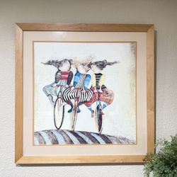 Art by Graciela Rodo Boulanger "Holiday on Wheels Newly Custom Framed Litho Art 