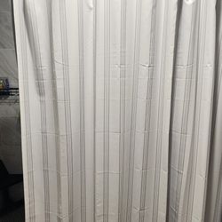 Grey & White Striped Shower Curtain