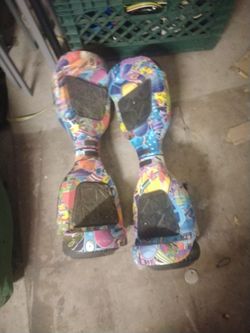 Two Colorful Graphic Print Hoverboards