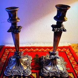 CANDELABROS ANTIGUOS DE STAINLESS 