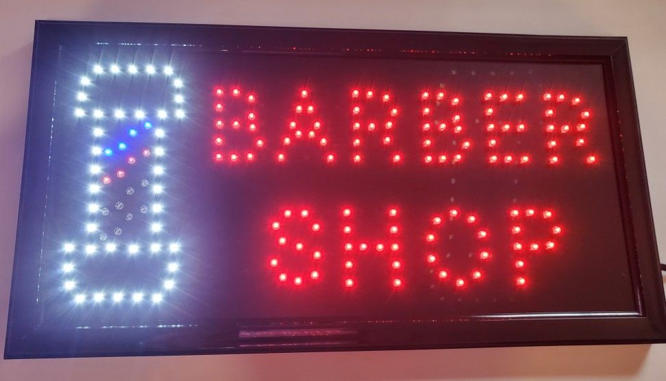 BARBER SHOP Blinking LED Sign
