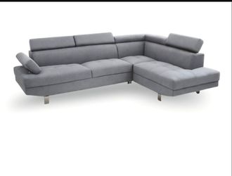 Gray 2-piece sectional sofa for living room,