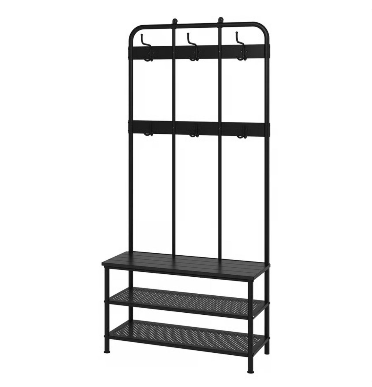 Coat rack with shoe storage bench
