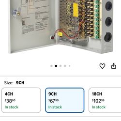 UHPPOTE 9CH Port Power Supply Box CCTV Camera Distribution Box PTC Fuse DC12V 10A. Brand new in box. Comes complete with locking key, extra fuses, and