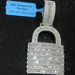 NEW Lock Emoji Locked In 8.37 ctw Moissanite 925 Sterling Silver VVS D Color