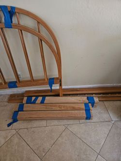 Twin bed frame and wood brackets