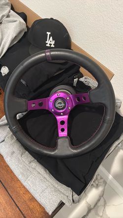 NRG quick release purple steering wheel