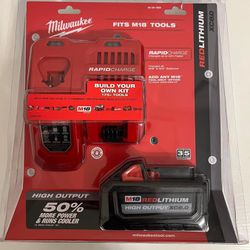 Milwaukee 48-59-1880. M18 18-Volt Lithium-Ion HIGH OUTPUT Starter Kit with XC 8.0Ah Battery and Rapid Charger.