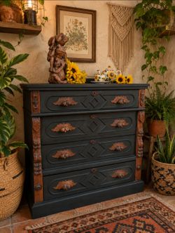 Black Antique Chest Of Drawers