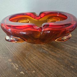 Vintage Mid-Century Modern Murano Ashtray 9ʺW × 7ʺD × 3ʺH