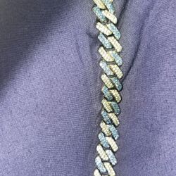 Blue Moisianiate Link Bracelet