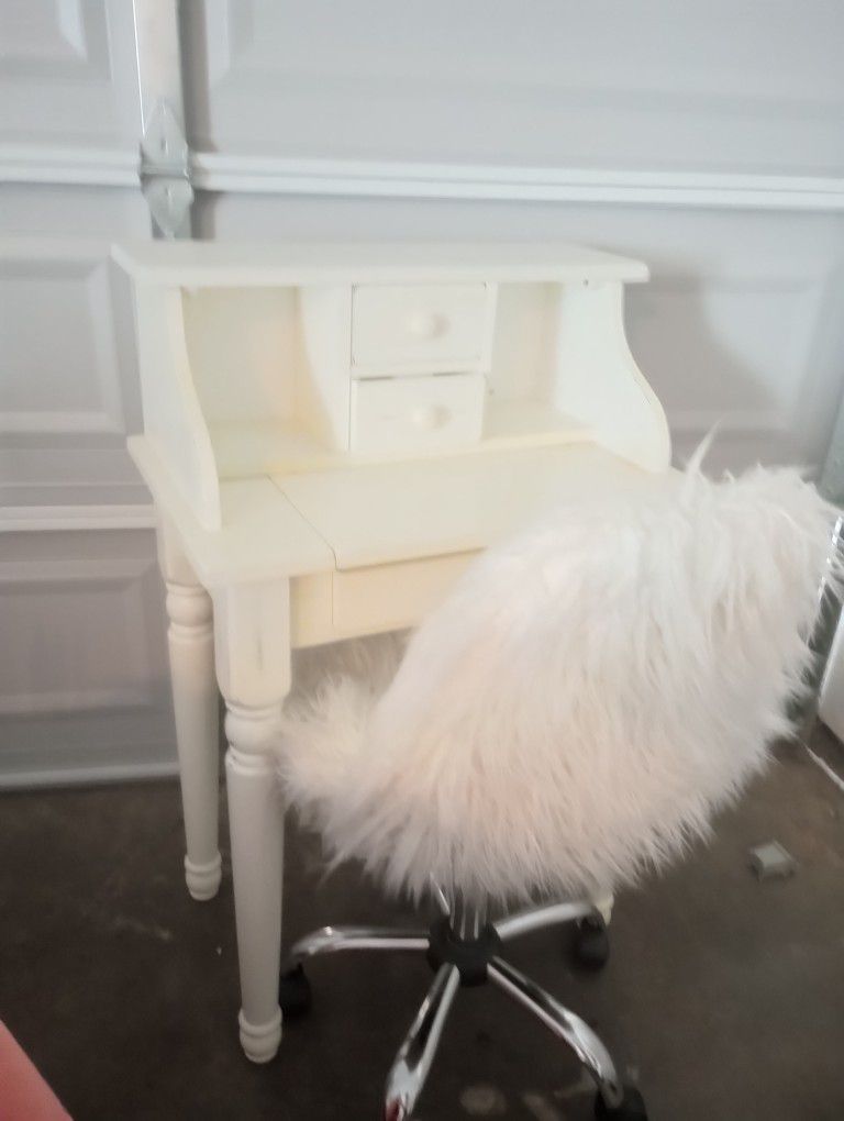 All wood vintage vanity with chair $80 both