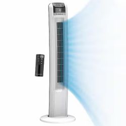 Lasko Eco Quiet 42 in. 12 Speed DC Motor Tower Fan in White with Night Mode, Timer, Quiet Operation, Oscillation, Remote