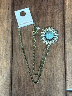 NEW Lucky Brand Turquoise Flower Pendant Necklace