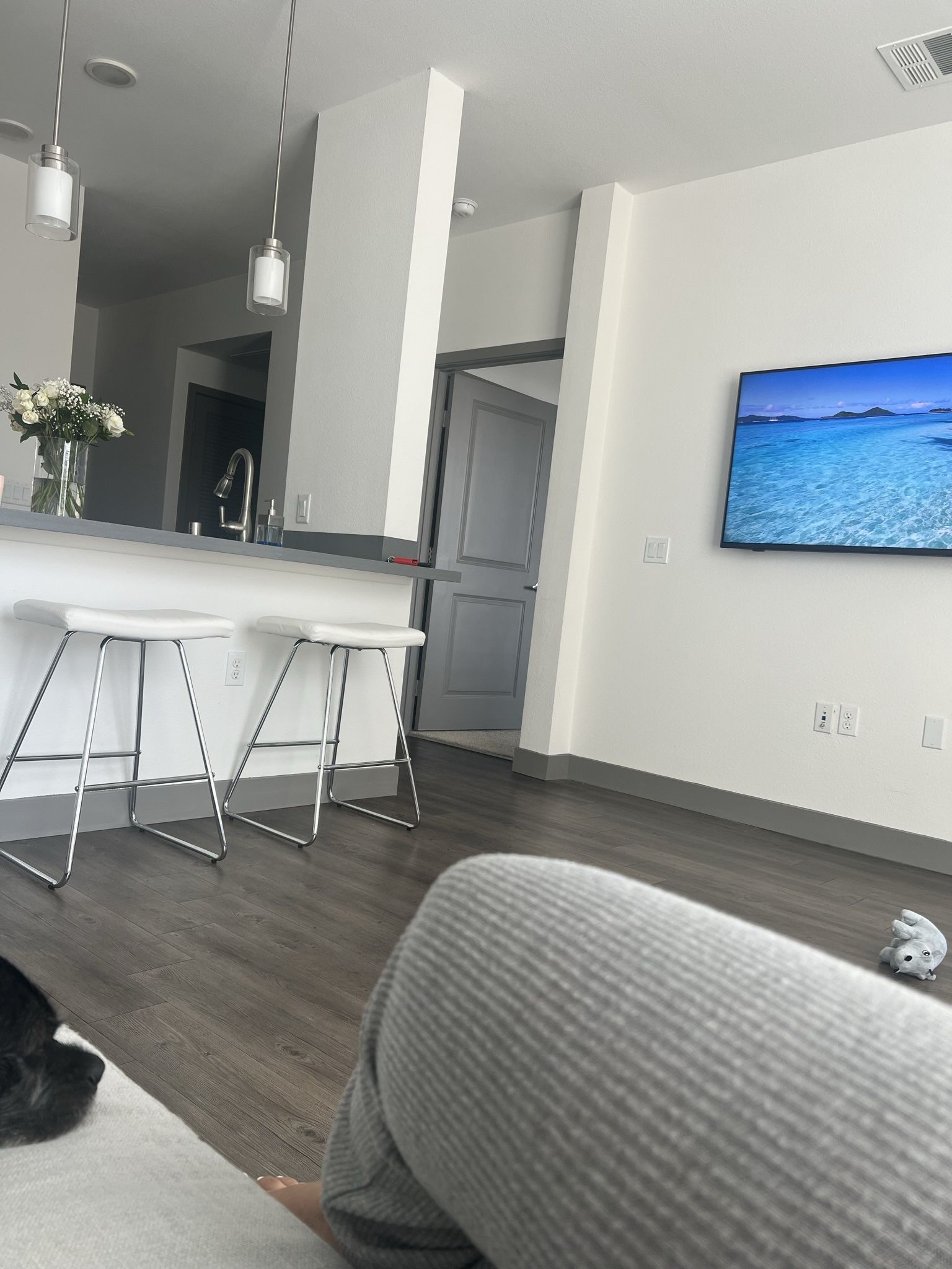 2 White Stools For Sale